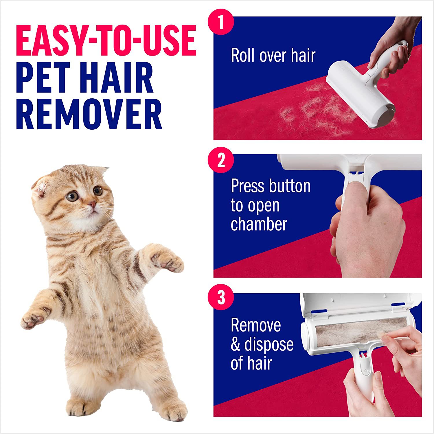 Reusable Pet Hair Remover Roller for Fur-Free Homes