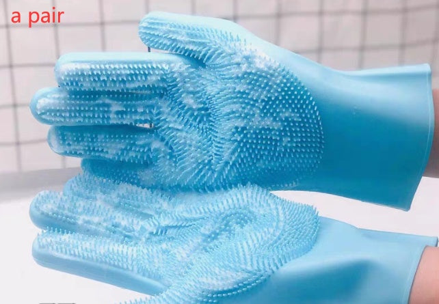 2-in-1 Silicone Pet Grooming Glove – Gentle Deshedding Brush