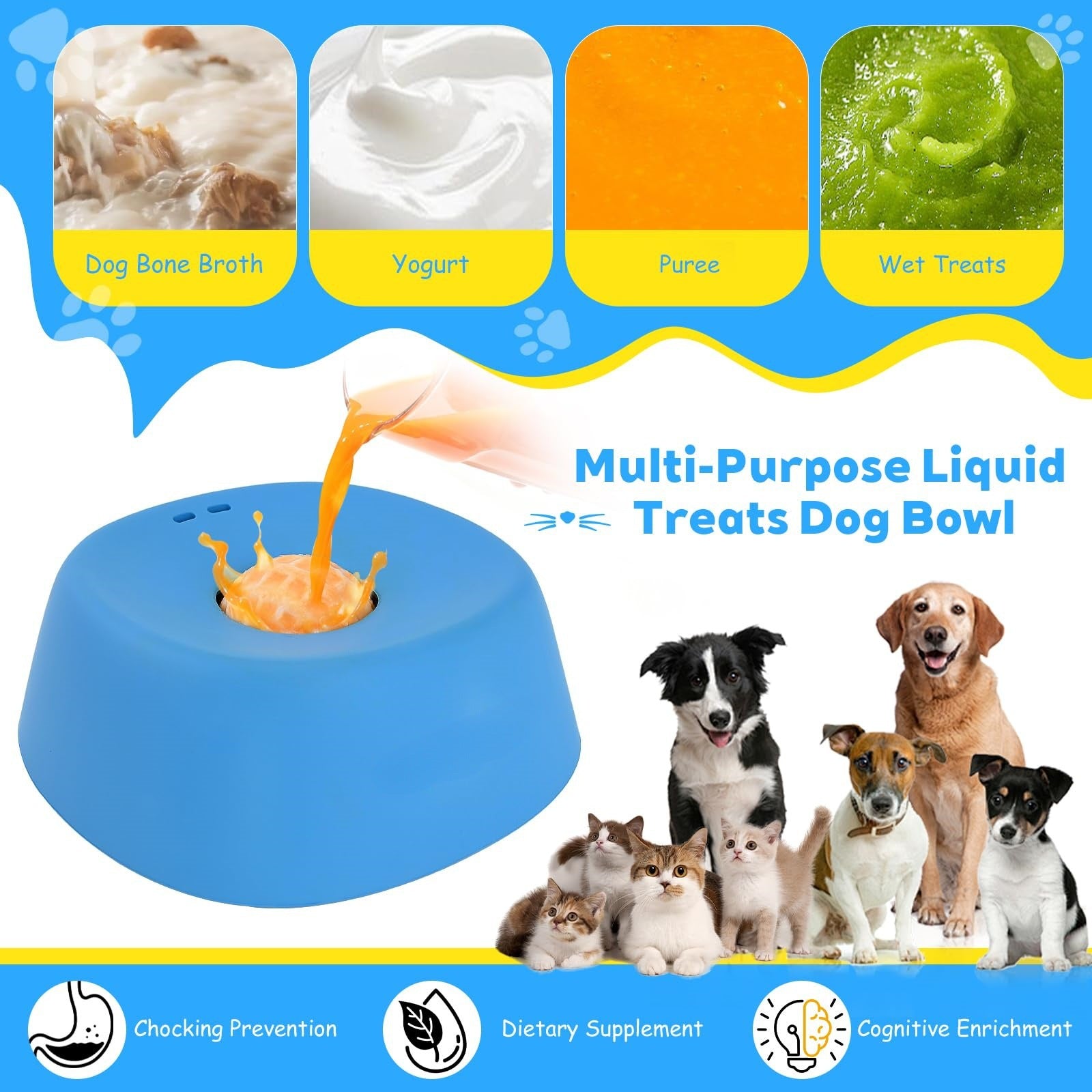 Slow Feeder Licking Bowl – Fun, Anti-Choking Dog Treat Toy